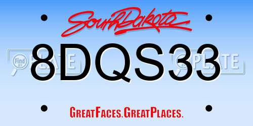 8DQS33 South Dakota License Plate