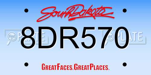 8DR570 South Dakota License Plate
