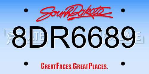 8DR6689 South Dakota License Plate
