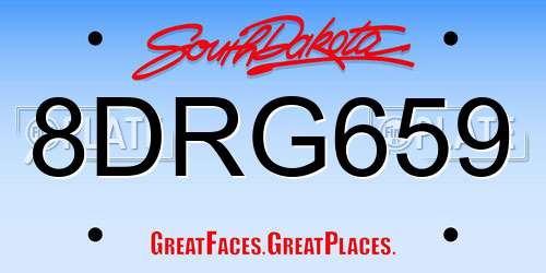 8DRG659 South Dakota License Plate
