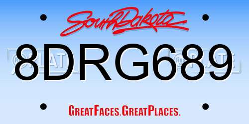 8DRG689 South Dakota License Plate