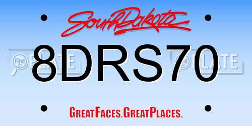 8DRS70 South Dakota License Plate