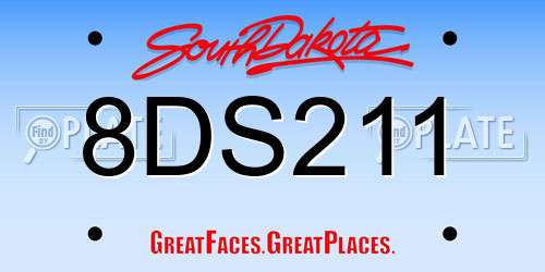 8DS211 South Dakota License Plate