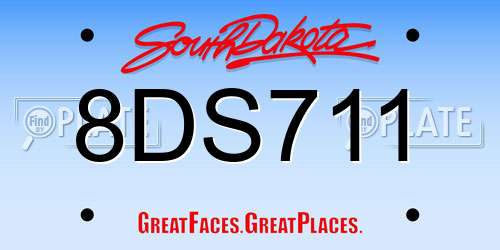 8DS711 South Dakota License Plate