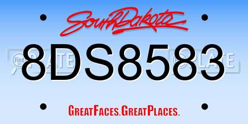 8DS8583 South Dakota License Plate