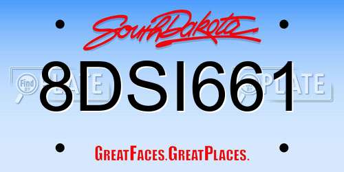 8DSI661 South Dakota License Plate