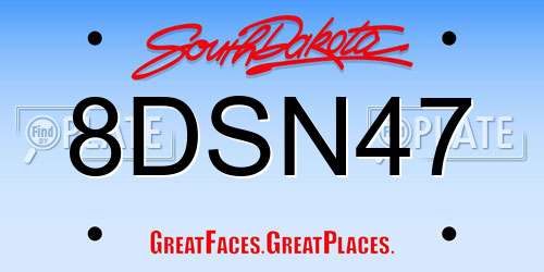 8DSN47 South Dakota License Plate