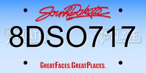 8DSO717 South Dakota License Plate