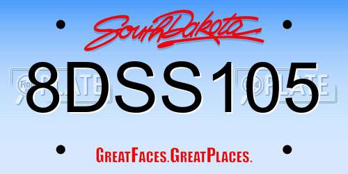 8DSS105 South Dakota License Plate