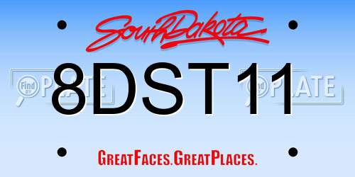 8DST11 South Dakota License Plate