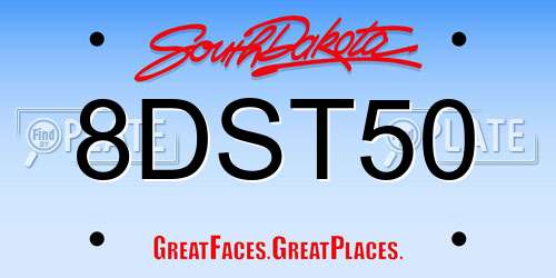 8DST50 South Dakota License Plate