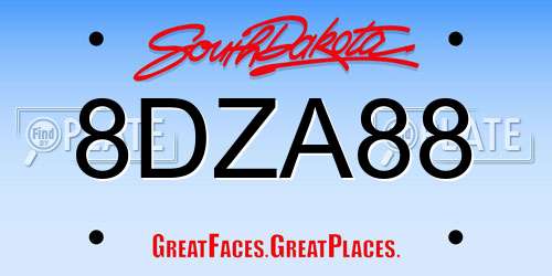 8DZA88 South Dakota License Plate