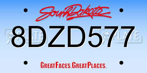 8DZD577 South Dakota License Plate