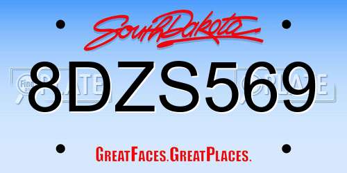 8DZS569 South Dakota License Plate