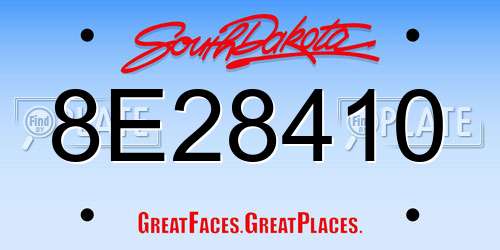 8E28410 South Dakota License Plate