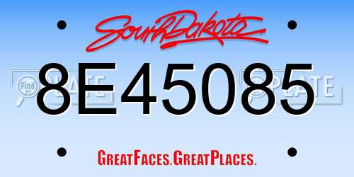 8E45085 South Dakota License Plate
