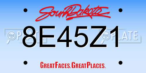 8E45Z1 South Dakota License Plate
