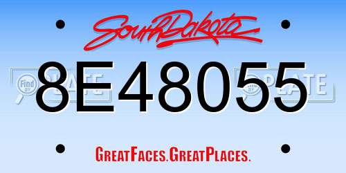 8E48055 South Dakota License Plate