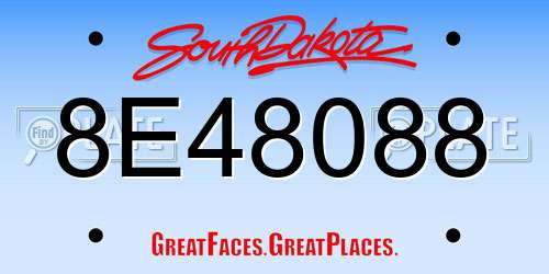 8E48088 South Dakota License Plate