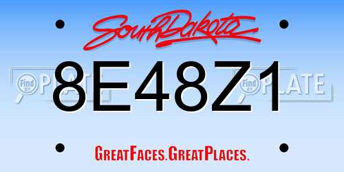 8E48Z1 South Dakota License Plate