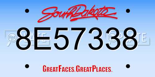 8E57338 South Dakota License Plate