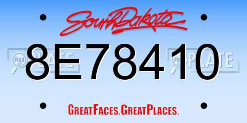 8E78410 South Dakota License Plate