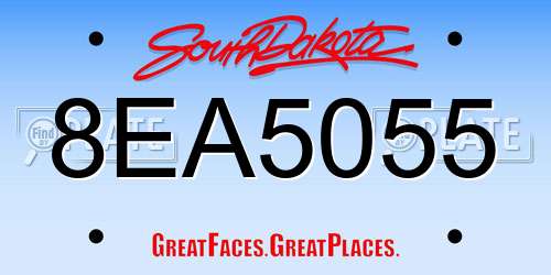 8EA5055 South Dakota License Plate