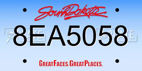 8EA5058 South Dakota License Plate