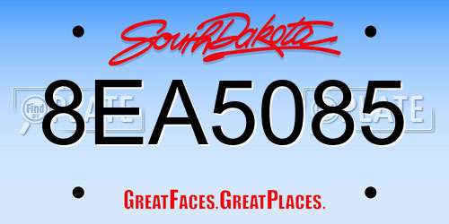8EA5085 South Dakota License Plate