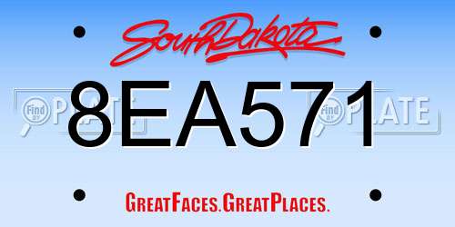 8EA571 South Dakota License Plate
