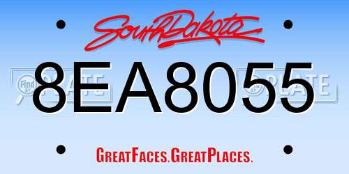 8EA8055 South Dakota License Plate