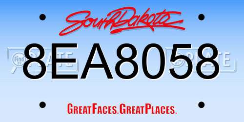 8EA8058 South Dakota License Plate