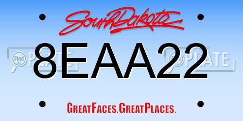 8EAA22 South Dakota License Plate