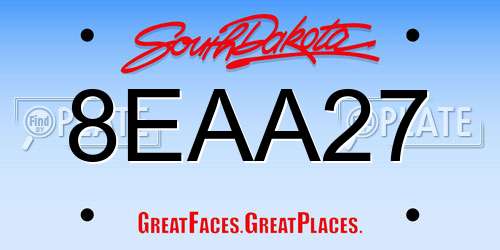 8EAA27 South Dakota License Plate