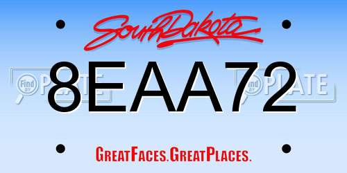 8EAA72 South Dakota License Plate