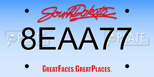 8EAA77 South Dakota License Plate