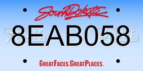 8EAB058 South Dakota License Plate