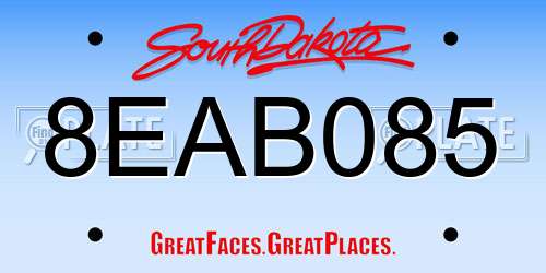 8EAB085 South Dakota License Plate