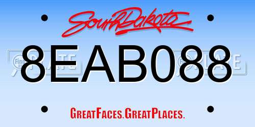 8EAB088 South Dakota License Plate