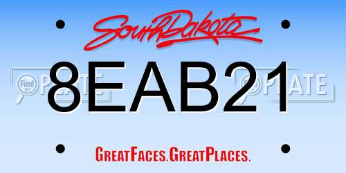8EAB21 South Dakota License Plate