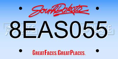 8EAS055 South Dakota License Plate
