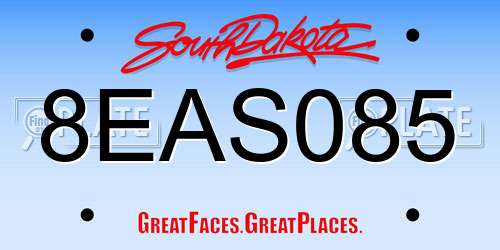 8EAS085 South Dakota License Plate