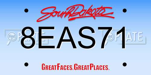 8EAS71 South Dakota License Plate