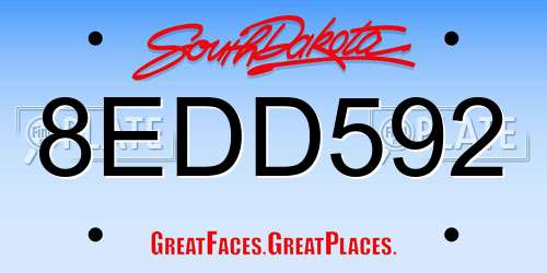 8EDD592 South Dakota License Plate