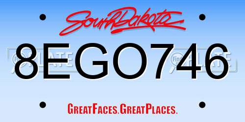 8EGO746 South Dakota License Plate