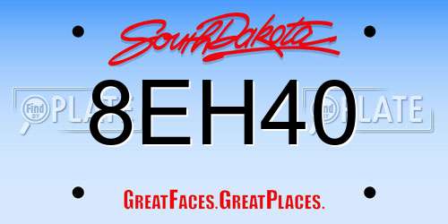 8EH40 South Dakota License Plate