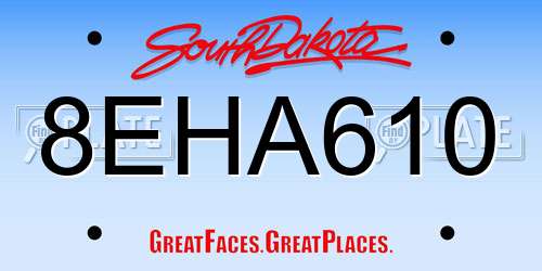 8EHA610 South Dakota License Plate