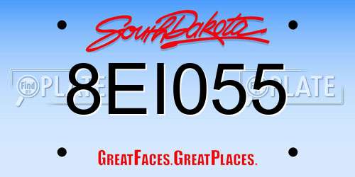 8EI055 South Dakota License Plate