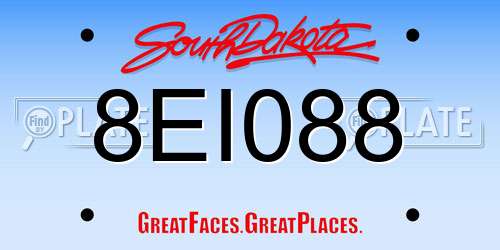 8EI088 South Dakota License Plate
