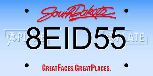 8EID55 South Dakota License Plate